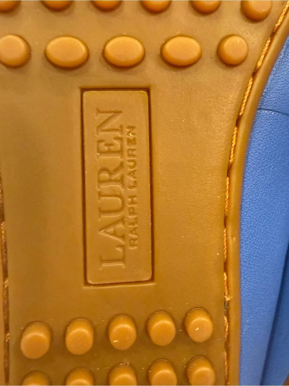 Lauren Ralph Lauren Brynn Driving Loafers Blue Leather Sz 6 NEW